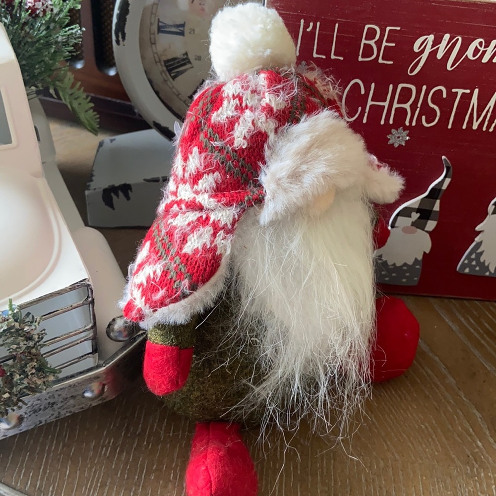 Modern Farmhouse Christmas Winter Holiday Faire Isle Sweater Chubby Gnome - Picture 2 of 9